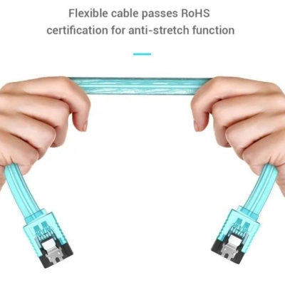 Кабель для передачи данных SATA 3.0 7pin F/F 0.5m L Blue Vention (KDDSD)