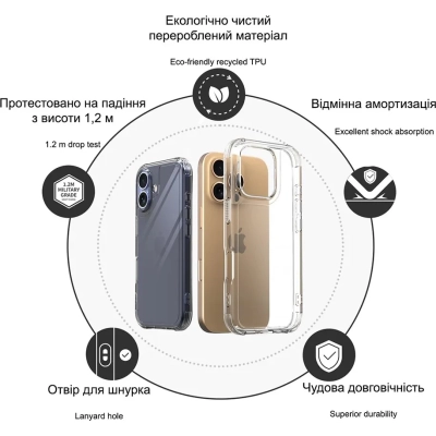 Чехол для мобильного телефона Drobak Acrylic Case with Airbag для Apple iPhone 14 (949401)