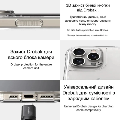 Чехол для мобильного телефона Drobak Acrylic Case with Airbag для Apple iPhone 14 (949401)