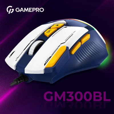 Мышка GamePro GM300BL USB Blue/White (GM300BL)