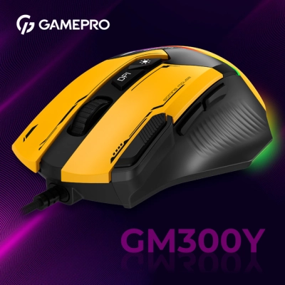 Мышка GamePro GM300Y USB Yellow/Black (GM300Y)