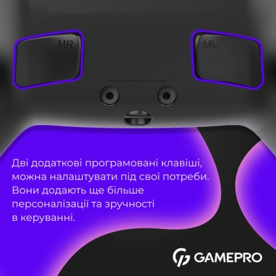 Геймпад GamePro GPS13B BT 5.3/USB/PC/iOS/Android/PS3/PS4 RGB Black (GPS13B)