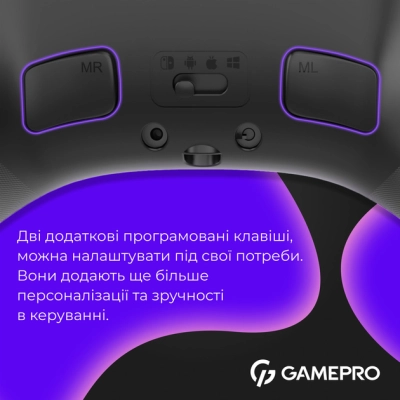 Геймпад GamePro GPX13B 2.4G/BT 5.1/USB/PC/iOS/Android RGB Black (GPX13B)