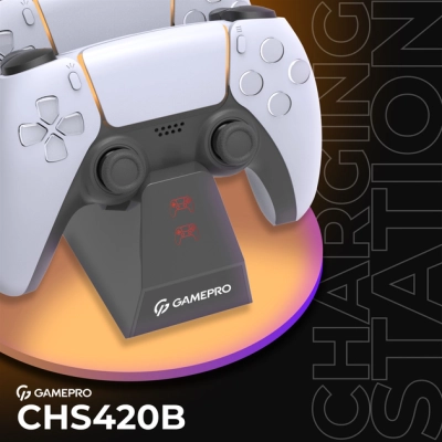 Зарядное устройство GamePro CHS420B Для геймпадів DualSense PS5 Black (CHS420B)