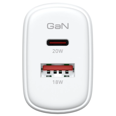 Зарядний пристрій Armorstandart 1xUSB-C + 1xUSB 20W GaN white (ARM89531)