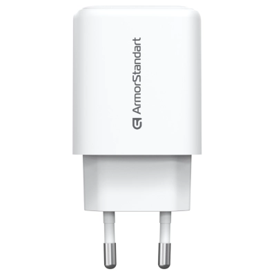 Зарядний пристрій Armorstandart 1xUSB-C + 1xUSB 20W GaN white (ARM89531)
