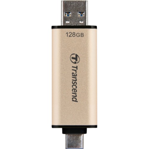 USB флеш накопитель Transcend 128GB JetFlash 930 Gold-Black USB 3.2/Type-C (TS128GJF930C)