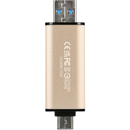 USB флеш накопитель Transcend 128GB JetFlash 930 Gold-Black USB 3.2/Type-C (TS128GJF930C)