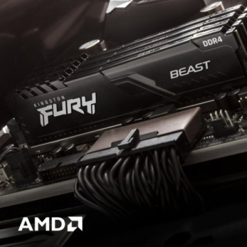 Модуль памяти для компьютера DDR4 16GB 2666 MHz FURY Beast Black Kingston Fury (ex.HyperX) (KF426C16BB/16)