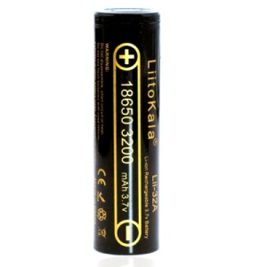 Аккумулятор 18650 3200mAh Li-Ion, (3050-3350mah), 3.7V (2.75-4.2V), Blac Liitokala (Lii-32A)
