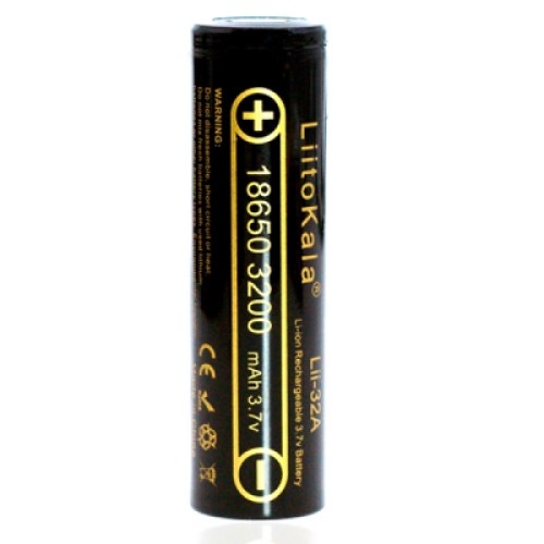 Аккумулятор 18650 3200mAh Li-Ion, (3050-3350mah), 3.7V (2.75-4.2V), Blac Liitokala (Lii-32A)