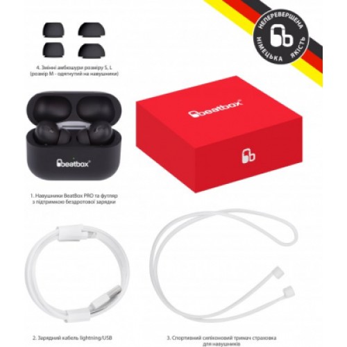 Наушники BeatBox PODS PRO 1 Wireless charging black (bbppro1wcb)
