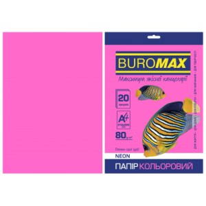 Бумага Buromax А4, 80g, NEON crimson, 20sh (BM.2721520-29)