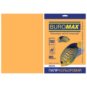 Бумага Buromax А4, 80g, NEON orange, 50sh (BM.2721550-11)