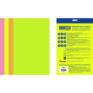 Бумага Buromax А4, 80g, NEON, 4colors, 50sh, EUROMAX (BM.2721550E-99)