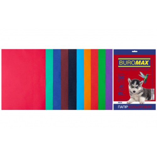 Бумага Buromax А4, 80g, DARK+INTENSIVE, 10colors, 50sh (BM.2721950-99)