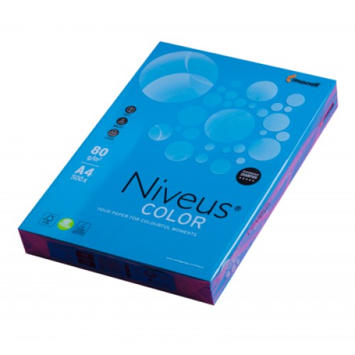 Бумага Mondi Niveus COLOR intensive DarkBlue A4, 80g, 500sh (A4.80.NVI.DB49.500)