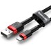 Дата кабель USB 2.0 AM to Lightning 2.0m 1.5A red-black Baseus (CALKLF-C19)