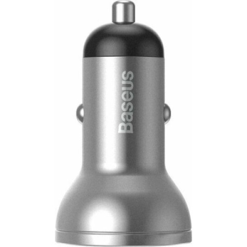 Зарядное устройство Baseus Digital Display Dual USB 4.8A 24W silver (CCBX-0S)