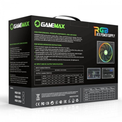 Блок питания Gamemax 1050W 80 Gold ARGB (RGB-1050 PRO)