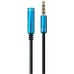 Кабель мультимедийный Maxxter 3.5 мм jack M to F 1.0m 4-pin (A-3434-1m)