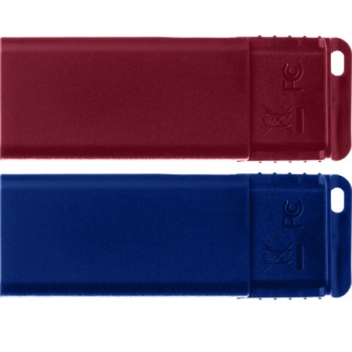 USB флеш накопитель Verbatim 2x32GB Store'n'Go Slider Red/Blue USB 2.0 (49327)