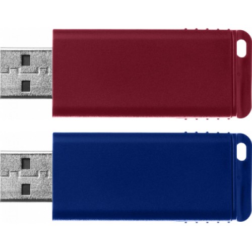 USB флеш накопитель Verbatim 2x32GB Store'n'Go Slider Red/Blue USB 2.0 (49327)
