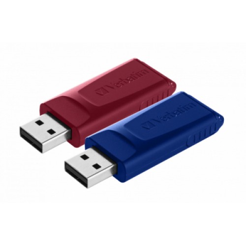 USB флеш накопитель Verbatim 2x32GB Store'n'Go Slider Red/Blue USB 2.0 (49327)