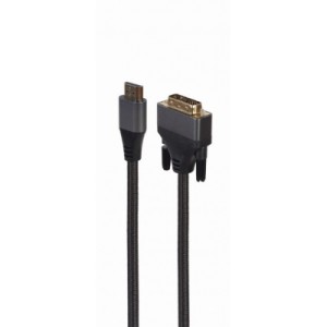 Кабель мультимедийный HDMI to DVI 1.8m 18+1pin, 4K 30Hz Cablexpert (CC-HDMI-DVI-4K-6)