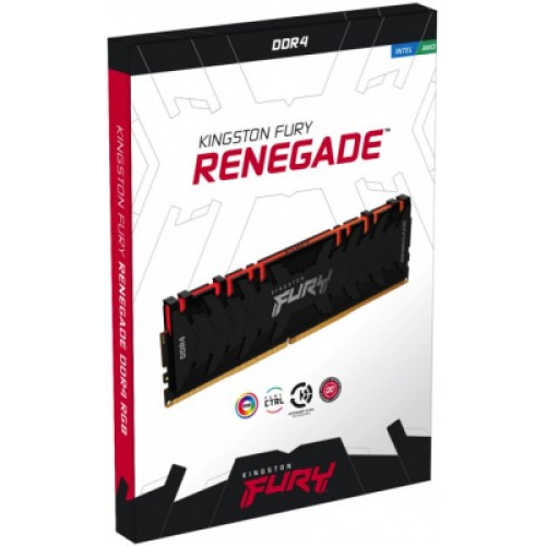 Модуль памяти для компьютера DDR4 16GB (2x8GB) 4000 MHz Renegade RGB Black Kingston Fury (ex.HyperX) (KF440C19RBAK2/16)