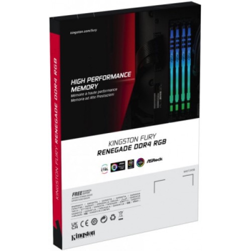Модуль памяти для компьютера DDR4 16GB (2x8GB) 4000 MHz Renegade RGB Black Kingston Fury (ex.HyperX) (KF440C19RBAK2/16)