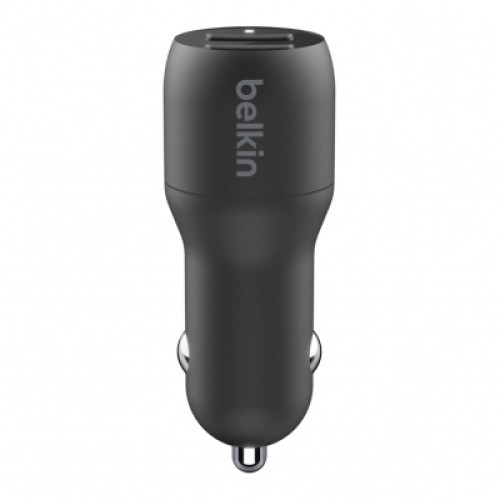 Зарядное устройство Belkin Car Charger (24W) Dual USB-A, USB-A - Lightning, 1m, black (CCD001BT1MBK)