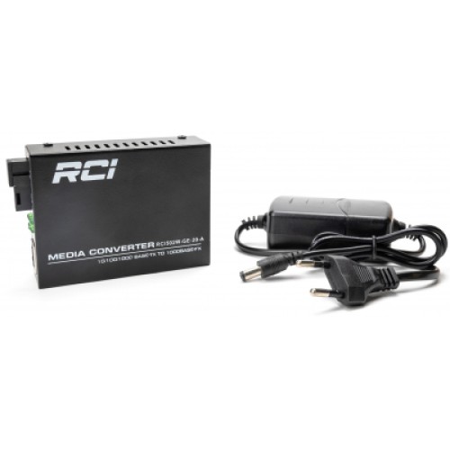 Медиаконвертер RCI 1G, 20km, SC, RJ45, Tx 1310nm standart size metal case (RCI502W-GE-20-A)