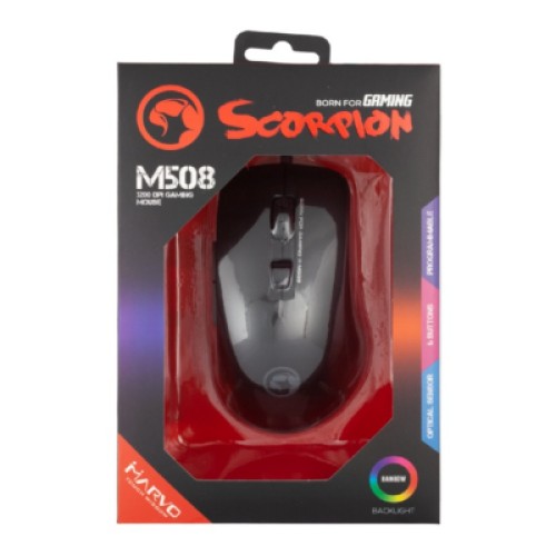 Мышка Marvo M508 Multi-LED USB Black (M508)