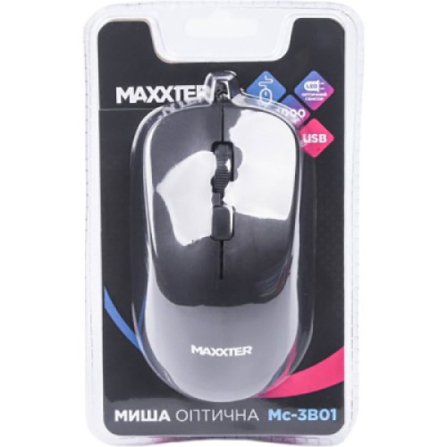 Мышка Maxxter Mc-3B01 USB Black (Mc-3B01)