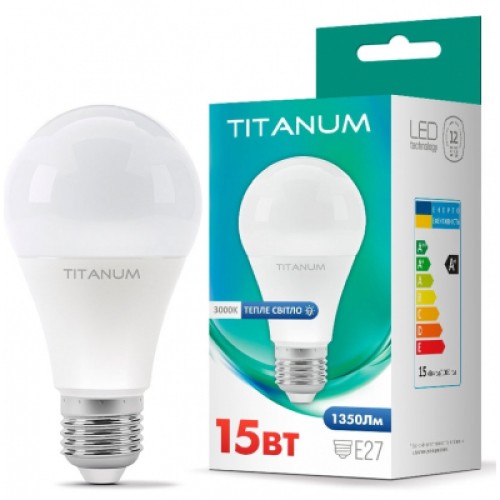 Лампочка TITANUM A65 15W E27 3000K (TLA6515273) Лампочка TITANUM A65 15W E27 3000K (TLA6515273)