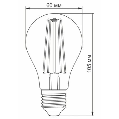 Лампочка Videx Filament A60FF 08W E27 1200K (VL-A60FF-08271)