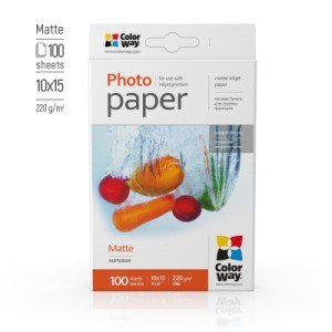 Фотопапір ColorWay 10x15, 220г, matte, 100л (PM2201004R_OEM)