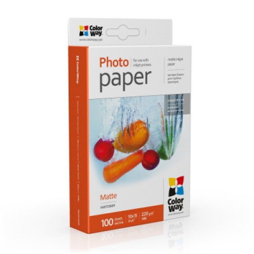 Фотобумага ColorWay 10x15, 220г, matte, 100л (PM2201004R_OEM)