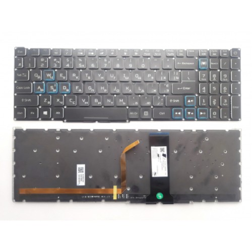 Клавиатура ноутбука Acer Nitro 4 AN515-43/AN515-54/AN517-51/AN715-51 черна з кольор п (A46210)
