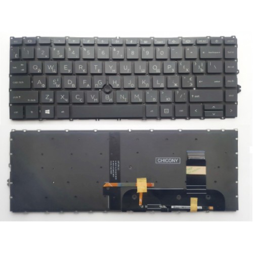 Клавиатура ноутбука HP EliteBook 745 G7/G8, 840 G7/G8 черна з підсв ТП UA (A46214)