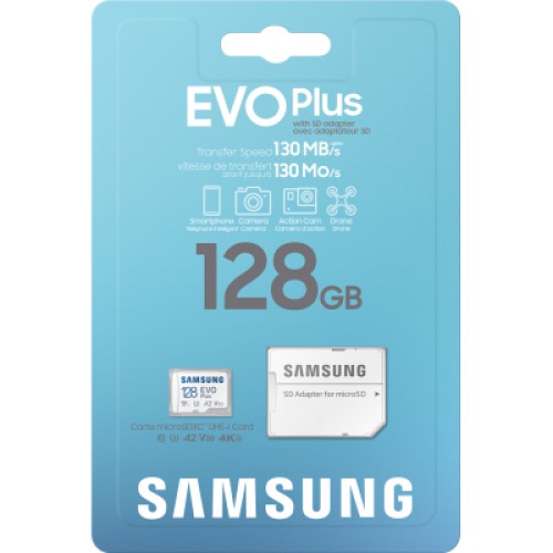 Карта памяти Samsung 128GB microSDXC class 10 EVO PLUS UHS-I (MB-MC128KA/RU) Карта памяти Samsung 128GB microSDXC class 10 EVO PLUS UHS-I (MB-MC128KA/RU)