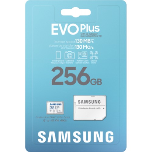 Карта памяти Samsung 256GB microSDXC class 10 EVO PLUS UHS-I (MB-MC256KA/RU) Карта памяти Samsung 256GB microSDXC class 10 EVO PLUS UHS-I (MB-MC256KA/RU)