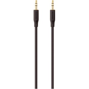 Кабель мультимедийный jack 3.5mm - M/M, portable, 2m, black/gold Belkin (F3Y117BT2M)