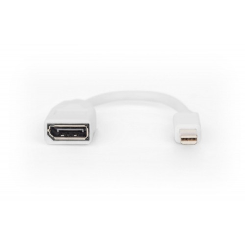 Переходник mini DP to DP, M/F, 0.15m, white Digitus (DB-340405-001-W)