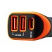Зарядное устройство Canyon Universal 3xUSB car adapter Black+Orange (CNE-CCA08BO)