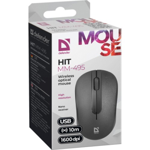 Мышка Defender Hit MM-495 Wireless Black (52495)