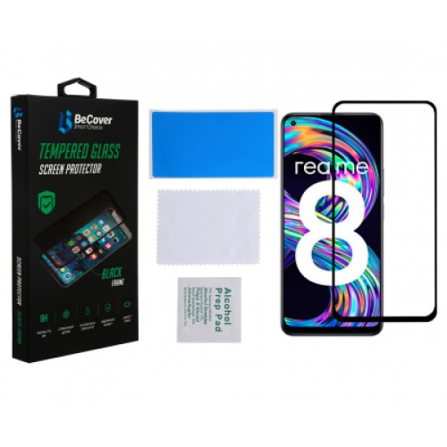 Стекло защитное BeCover Realme 8 / 8 Pro Black (706684)