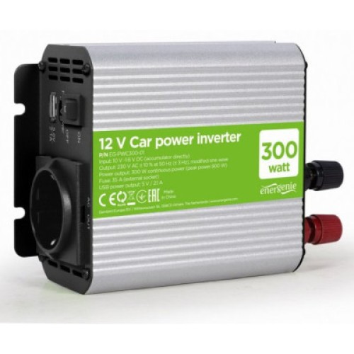 Автомобильный инвертор EnerGenie 12V/220V 300 Вт (EG-PWC300-01)