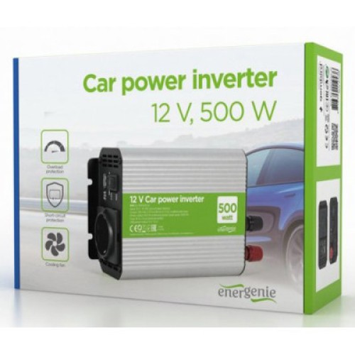 Автомобильный инвертор EnerGenie 12V/220V 500 Вт (EG-PWC500-01)